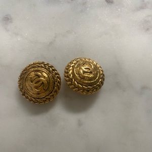 Vintage Chanel button earrings
